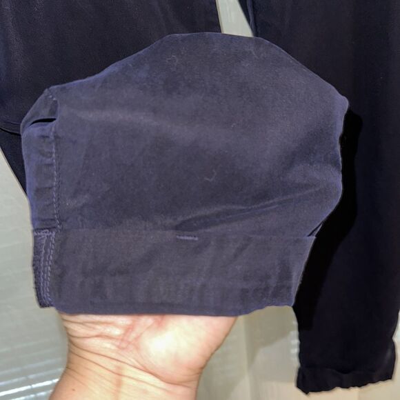 A PEA IN THE POD S Navy Crop Cuffed Lightweight Lyocell Cargo Pants - Picture 7 of 13